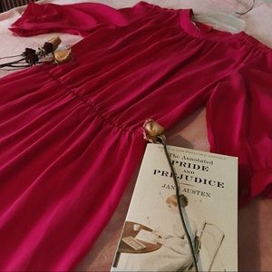 Vintage Magenta Midi Dress